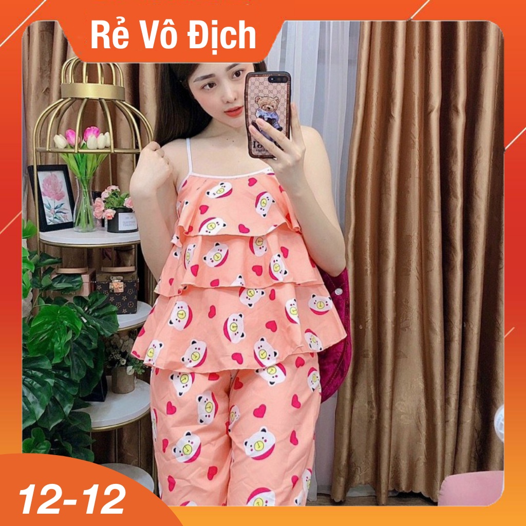 [Rẻ Vô Địch] Set Đồ Bộ Nữ Mặc Nhà Áo 2 Dây Quần Lửng Siêu Hot Kèm Video Và Ảnh Thật | BigBuy360 - bigbuy360.vn