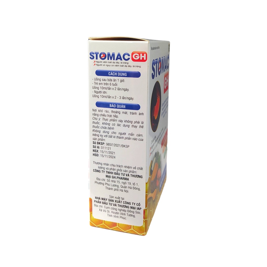 Stomac GH tinh chất nghệ đen và mật ong giảm đau dạ dày, tá tràng