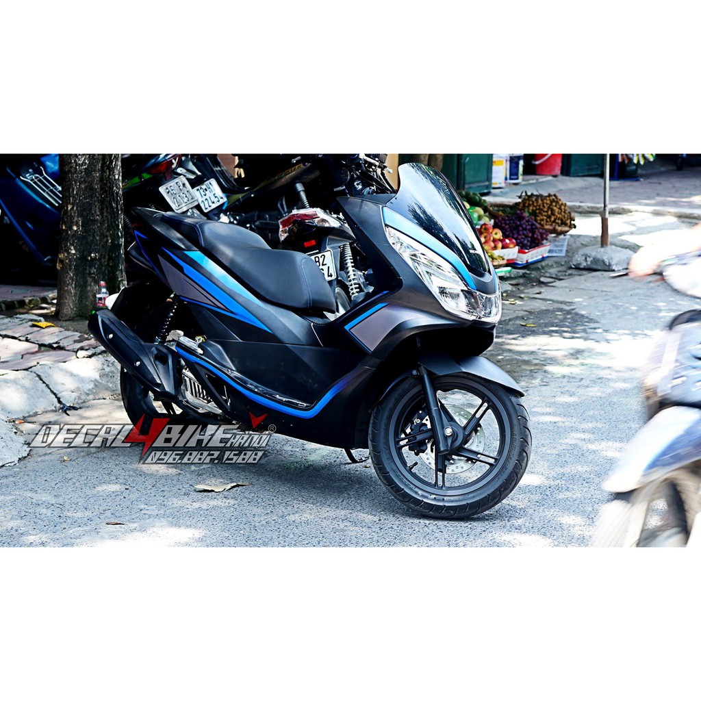 Tem trùm xe PCX BLUE LIGHTING