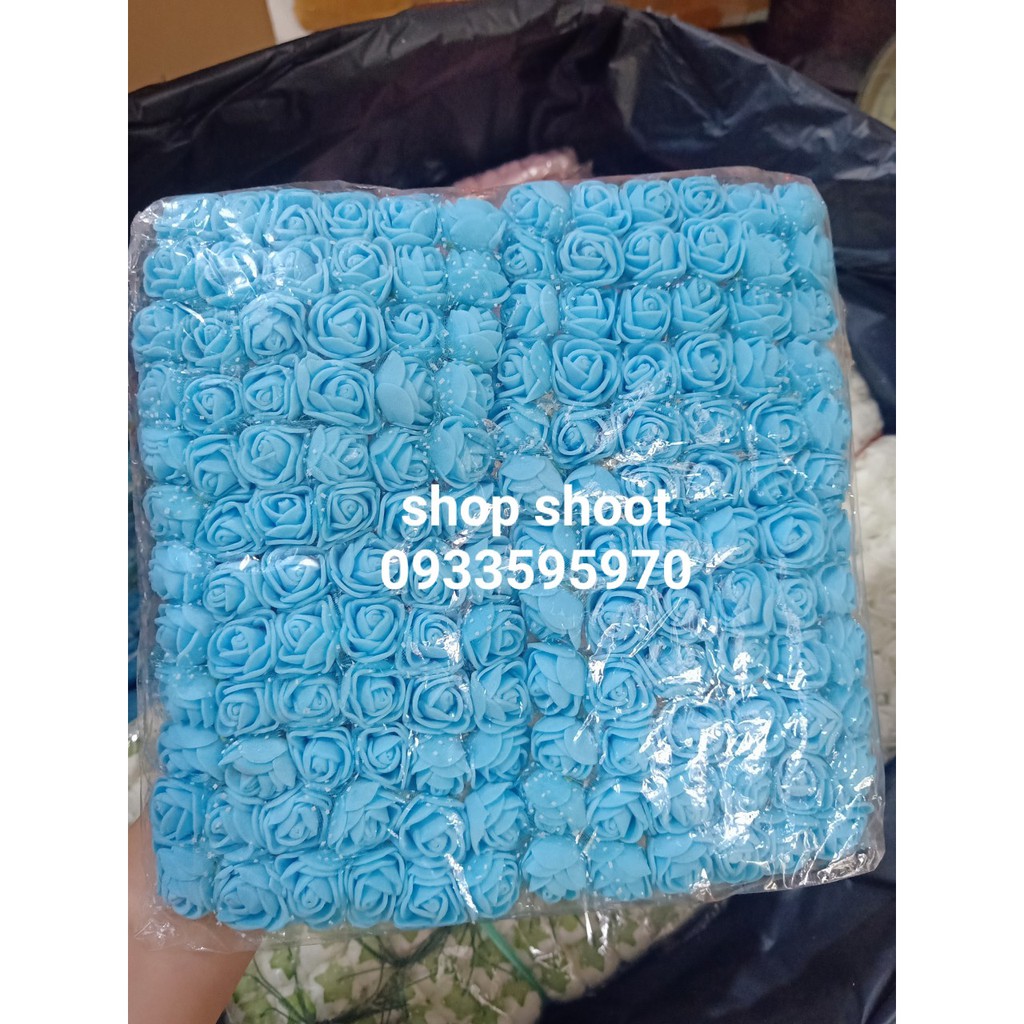Hoa xốp 2,5cm dán gấu làm vòng đội đầu