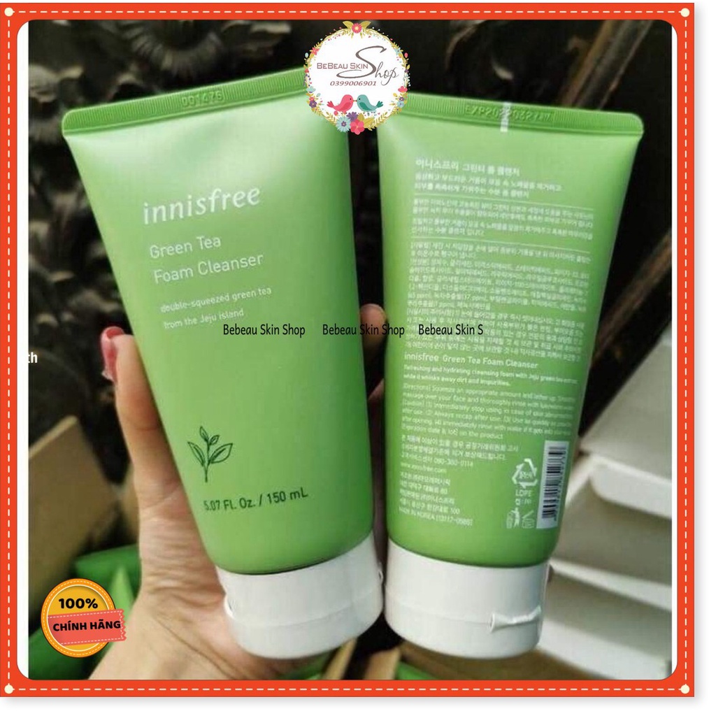 SỮA RỬA MẶT GREEN TEA CLEANSING FOAM INNISFREE