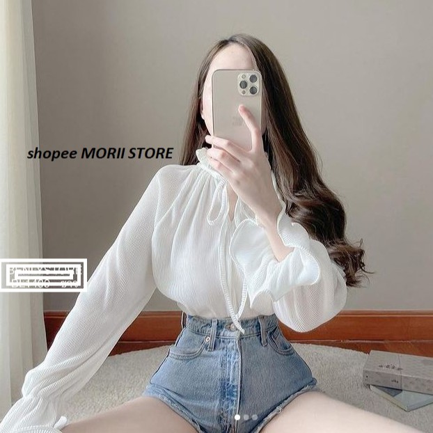 Áo sơ mi xếp ly cách điệu MORII STORE hotnew 2021