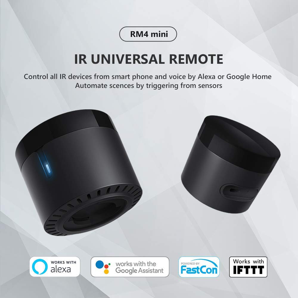 BroadLink RM4 Mini/ RM4 Pro (RF) - Điều khiển hồng ngoại thông minh, dùng được với cáp nhiệt ẩm HTS2