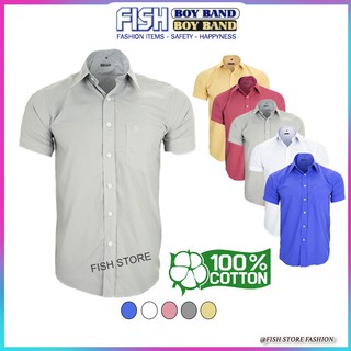 Áo sơ mi nam công sở form rộng cao cấp ngắn tay đẹp vải kate trơn mát FF16B