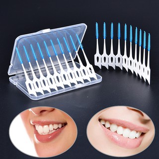 Bàn chải chỉ nha khoa tăm xỉa răng làm sạch sẽ từng kẽ răng . lông cực mềm silicone