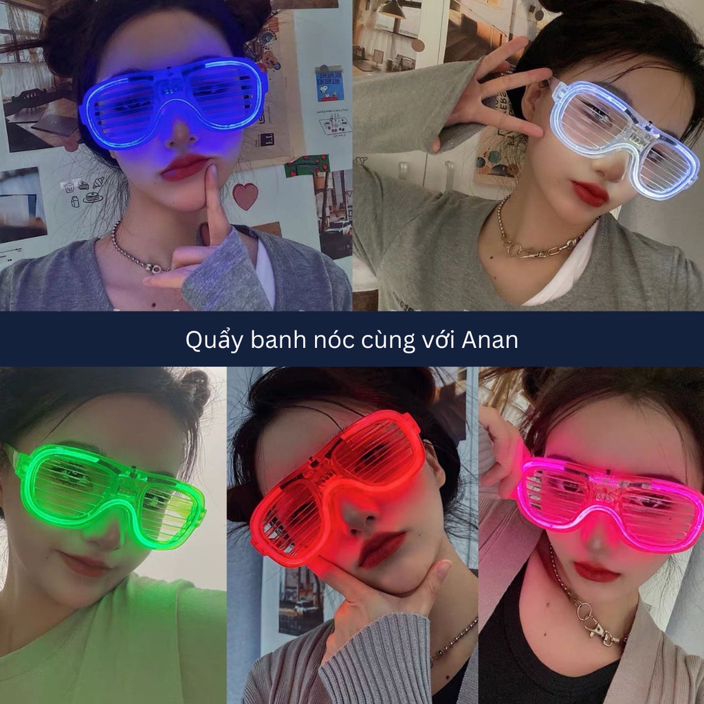 Mắt Kính Đèn Led 3d Gọng Trái Tim Rapper Đi Bar Giá Rẻ Quẩy Edm Nhiều Màu Nhấp Nháy Độc Đáo Cho Bé Chơi