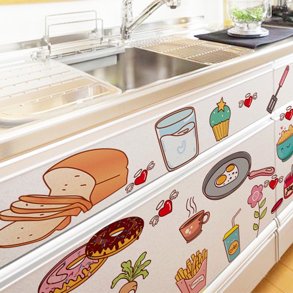 Nhãn dán tường nhà bếp chống thấm ngộ nghĩnh xinh xắn 40*30CM | BigBuy360 - bigbuy360.vn