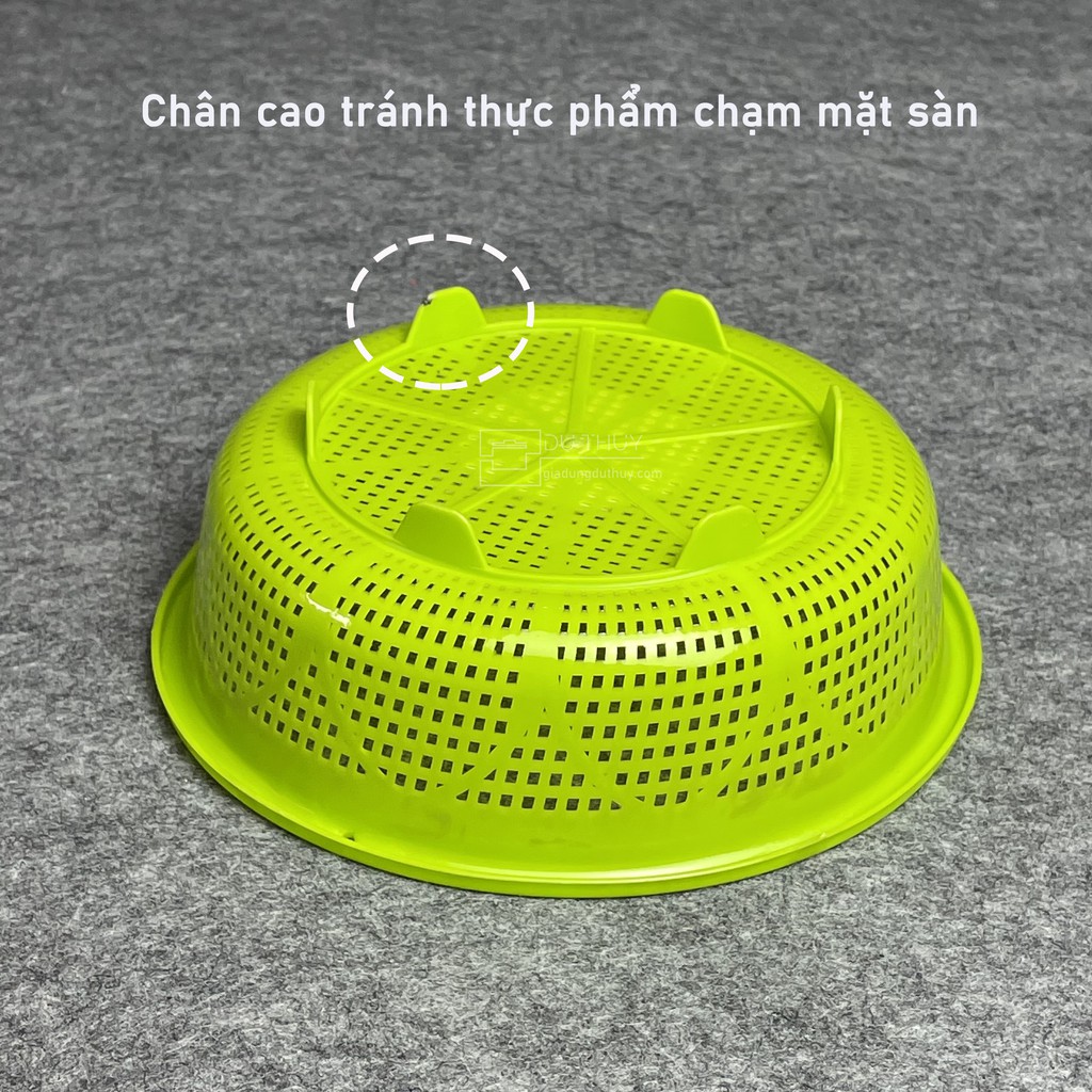 Rổ nhựa tròn đựng rau quả lỗ nhỏ Việt Thành, size 20 - 24 - 28 - 30 - 32 có chân cao ráo, nhựa pp chính phẩm an toàn