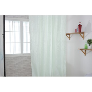 Rèm phòng tắm có kèm móc nhựa - rèm chống nước - sọc sáng xanh lá lợt PEVA