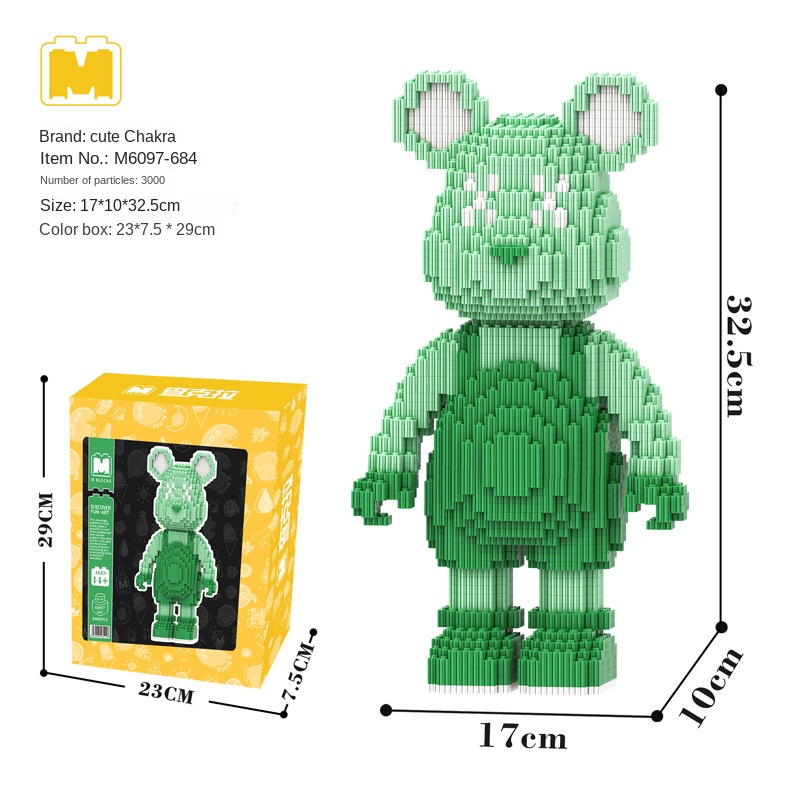 M Chakra Khối Lắp Ráp Hình Ba Lô Gấu Lớn Nhiều Màu Sắc