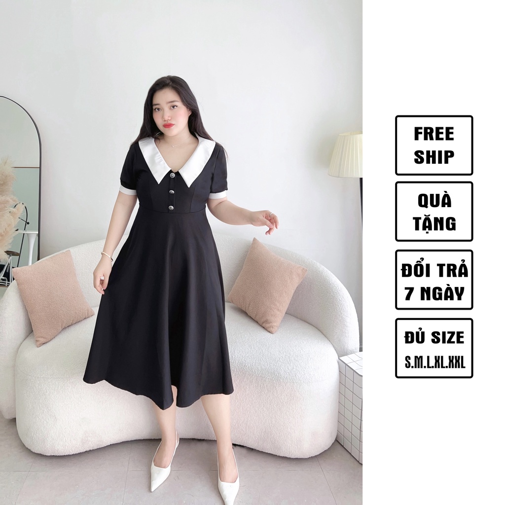 Đầm cố sơ mi dáng dài bigsize CHIAN0001