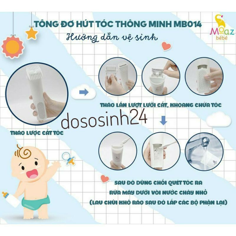 MB-014. TÔNG ĐƠ CẮT TÓC HÚT TÓC CON CHO BÉ MOAZ BEBE