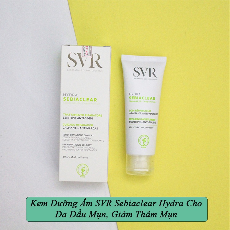 Kem Dưỡng Ẩm SVR Hydra Sebiaclear Cho Da Dầu Mụn, Giảm Thâm Mụn 40ml