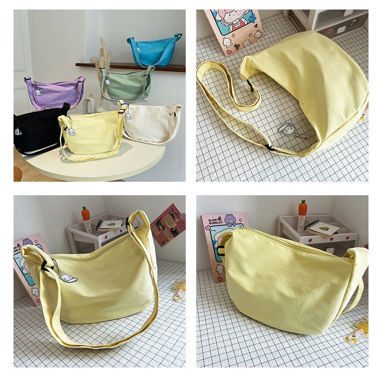 Túi đeo chéo MMIOT màu trơn đơn giản phong cách harajuku Nhật Bản 2023