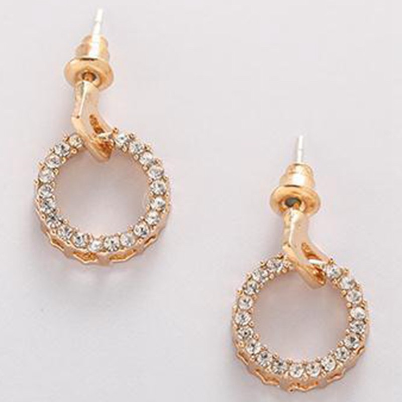 Khuyên Tai Dáng Tròn Mạ Bạc S925 Đính Đá Sang Trọng