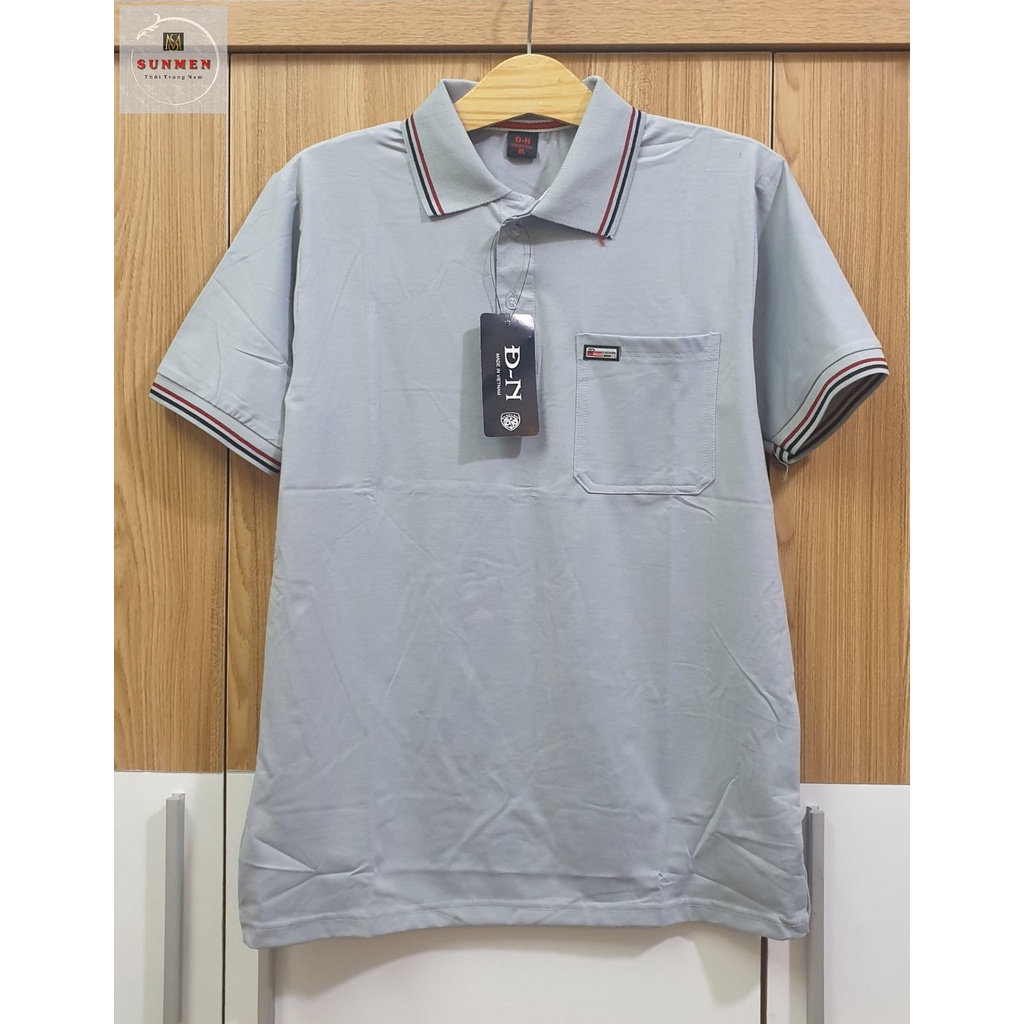 [HCM] Áo Thun Polo Trung Niên Ngắn Tay From Rộng Tay Lỡ Bo Vải Cotton Thiết Kế Viền Tay Và Cổ Áo SUNMEN Size Từ 50-77kg