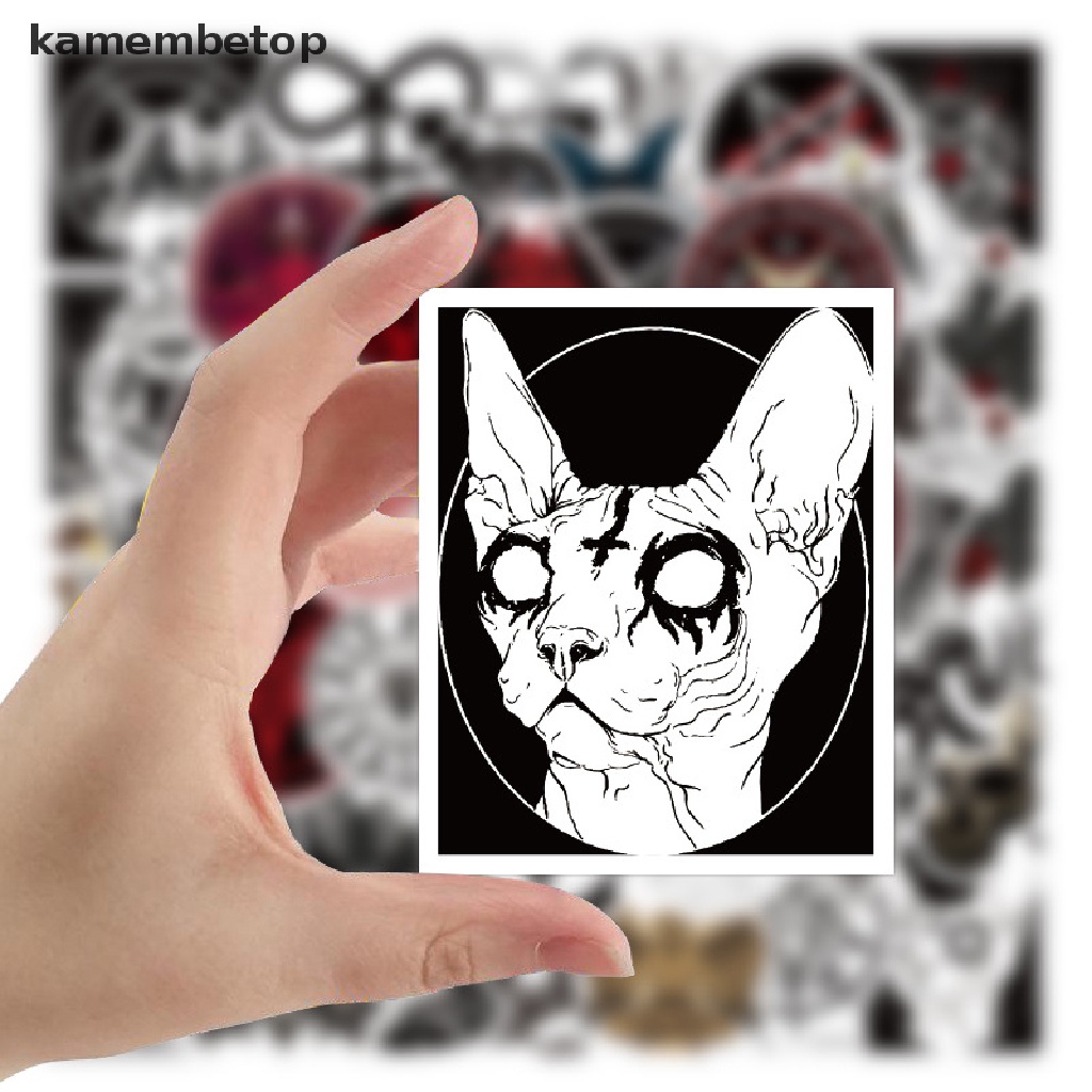 Set 50 miếng dán trang trí hình ác quỷ graffiti hỗn hợp phong cách gothic dành cho máy tính xách tay đàn guitar hành lý