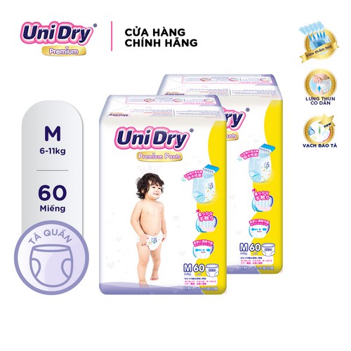 Combo 2 tã quần Unidry Premium M60-L54-XL48