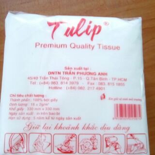 Combo 10 bịch khăn giấy vuông Tulip
