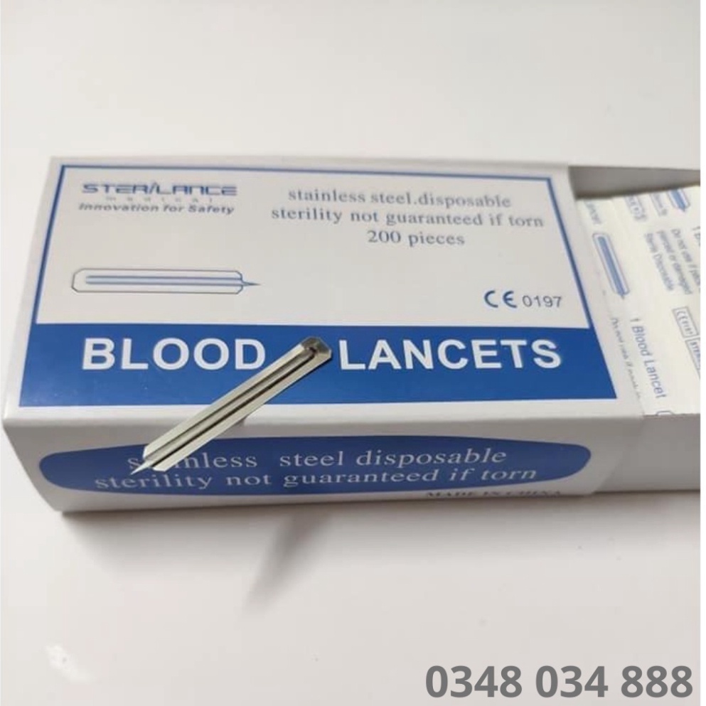 Hộp 200 Chiếc Kim Nặn Mụn Chính Hãng Blood Lancets