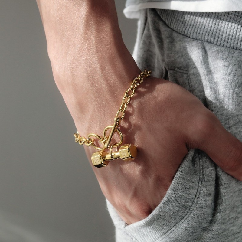 Lắc Tay Nam Hình Cục Tạ Titan Ko Đen TT 2191