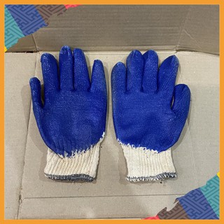 [Freeship] Găng tay sợi dày dặn phủ sơn tĩnh điện xanh dương,đỏ