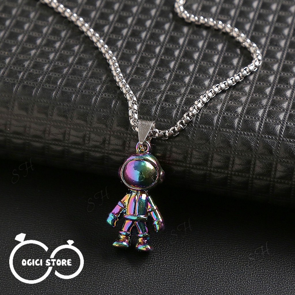 Dây chuyền nam nữ thời trang, Vòng cổ phi hành gia màu sắc phong cách hiphop, Cá tính, Unisex