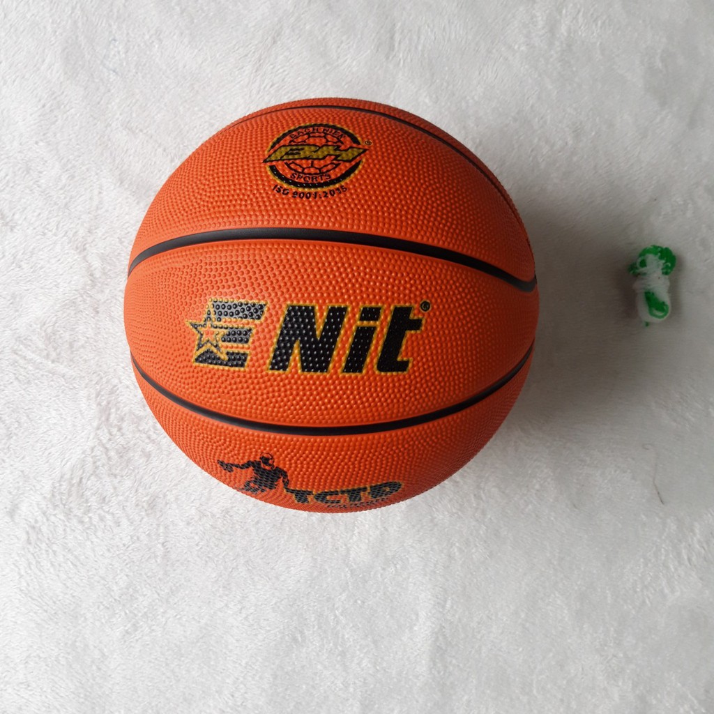 quả bóng rổ số 6 ENIT cao su thiên nhiên cao cấp(tặng kèm kim túi+đôi tất)mầu cam