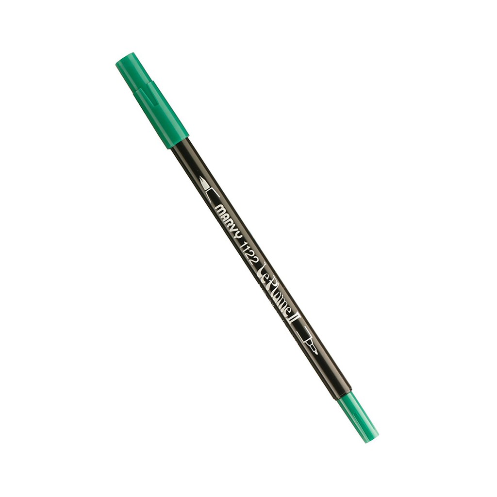Bút lông đầu cọ viết calligraphy Marvy Le Plume II Double-Sided Watercolor Marker - Màu xanh lá (Apple Green - 97)