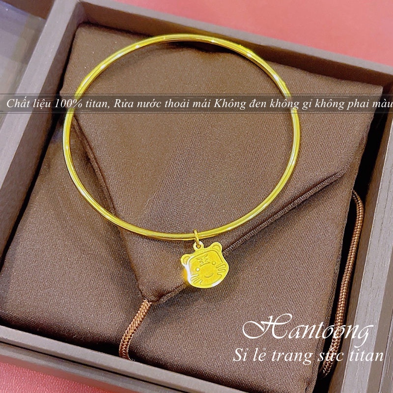 Vòng tay titan nữ không gỉ không phai màu hình hổ con đáng yêu phong cách cổ điển thanh lịch mẫu mới 2023