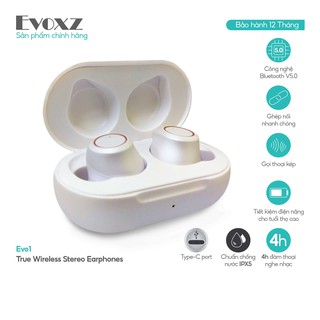 Tai nghe Bluetooth V5.0 EVOXZ EVO1, chuẩn chống nước IPX5 - Hàng chính hãng bảo hành 12 tháng