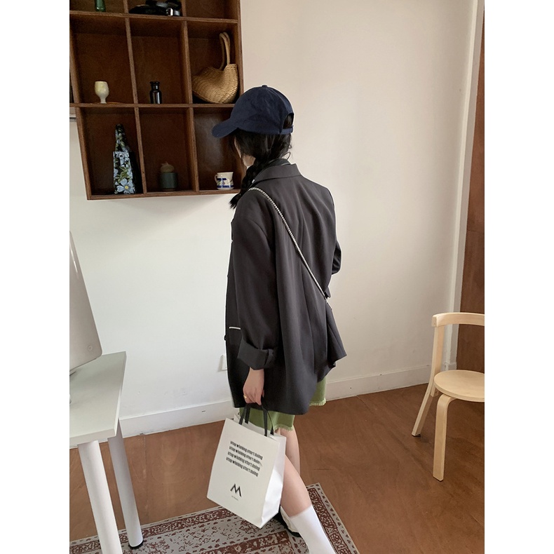 Áo khoác vest Blazer nữ Tay dài Thiết kế Cao cấp Form rộng Hàn Quốc Áo Blazer nữ Dài tay Thời trang Thu Đông