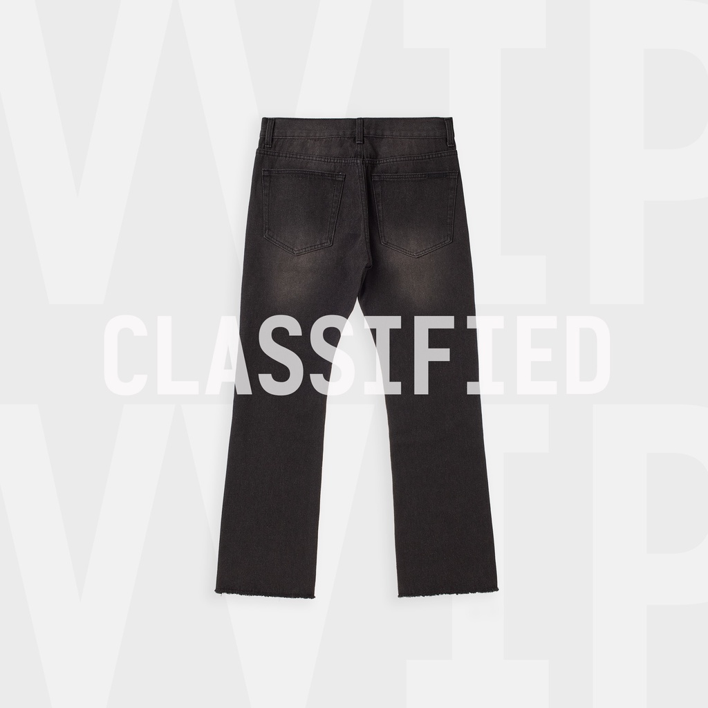 Quần Jean Denim BOBUI ống loe màu đen/xanh chuẩn REAL full tag túi