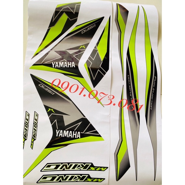 Tem uv ép nhiệt Mxking xanh chuối (xe đen)