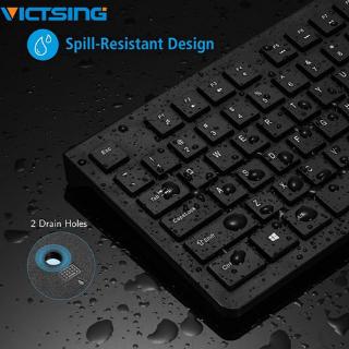 [HOT] VICTSING Upgrade Wired Computer USB Keyboard with 104 Keys Foldable Stands