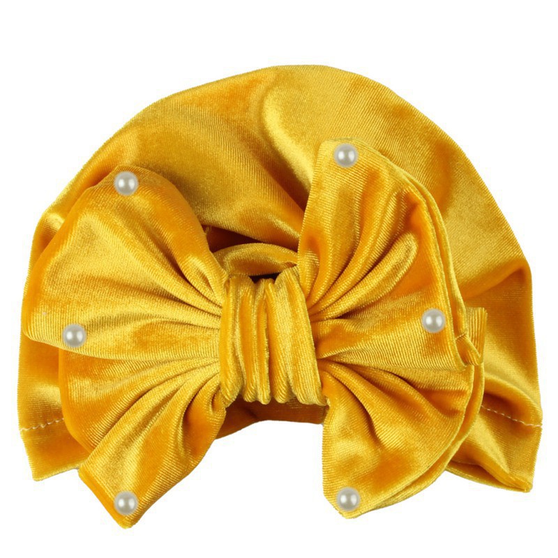 Mũ trùm đầu co giãn thiết kế nơ đáng yêu cho bé