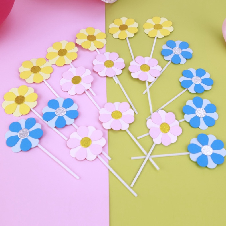 trang trí bánh sinh nhật [FREESHIP❤️] sét 5 bông hoa đẹp