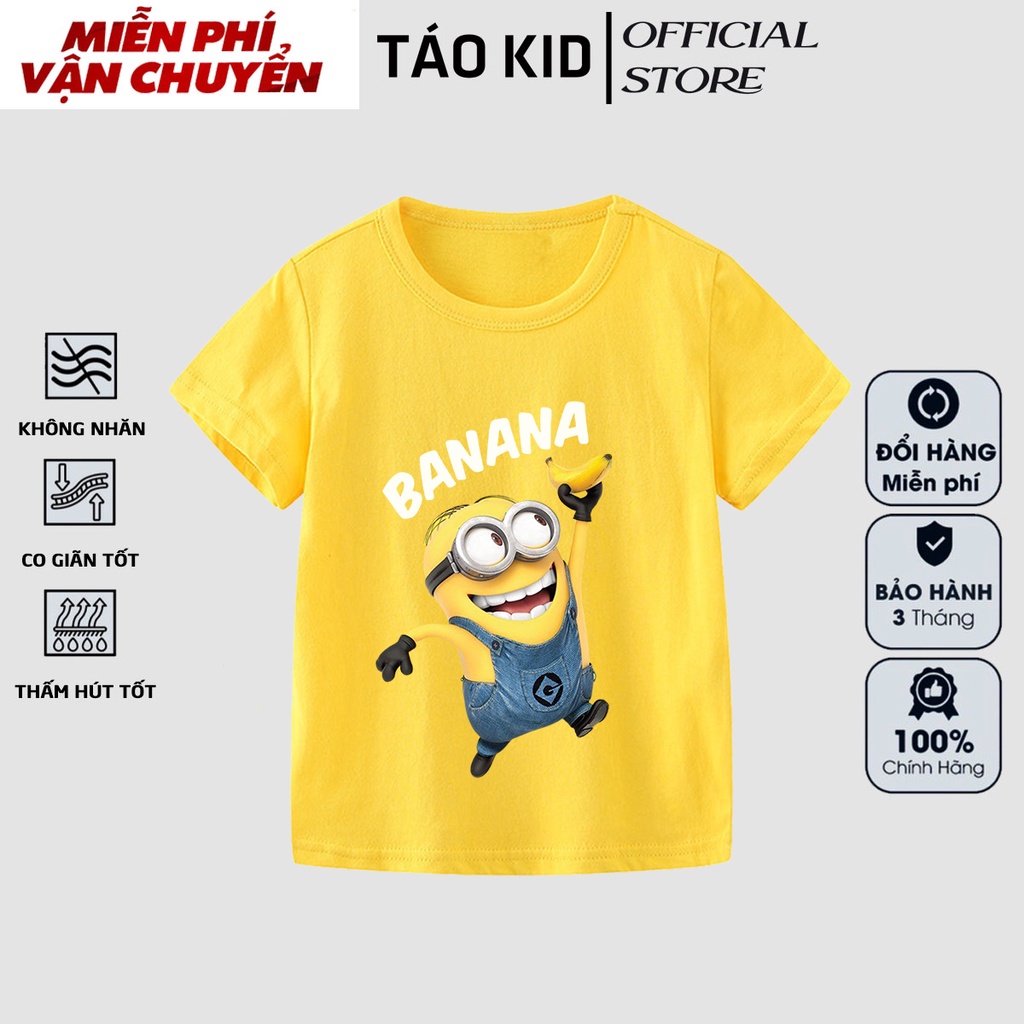 Áo thun bé trai bé gái cộc tay Táo Kid chất cotton in hình Milion từ 0 đến 10 tuổi TK126