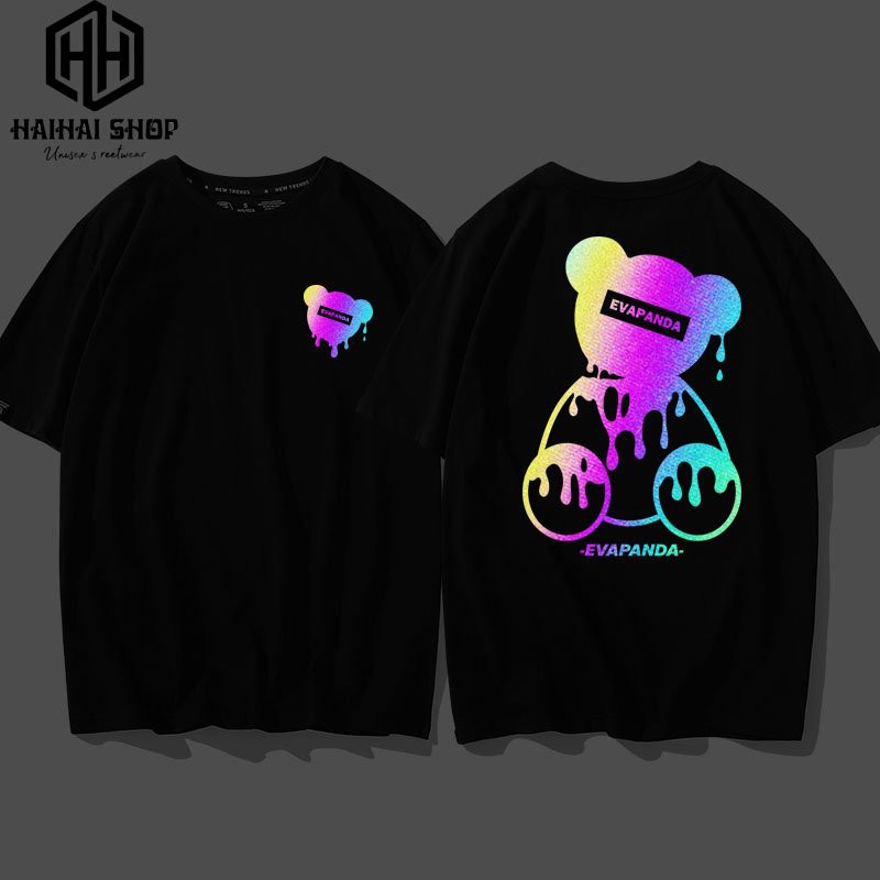 Áo Thun Phản Quang Evapanda Cotton 75%, Form Rộng Unisex, Nam Nữ Đẹp Ken T-Shirt.