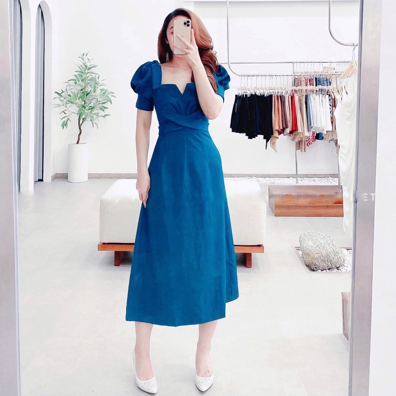 Đầm maxi dự tiệc nơ vai eo cách điệu | BigBuy360 - bigbuy360.vn