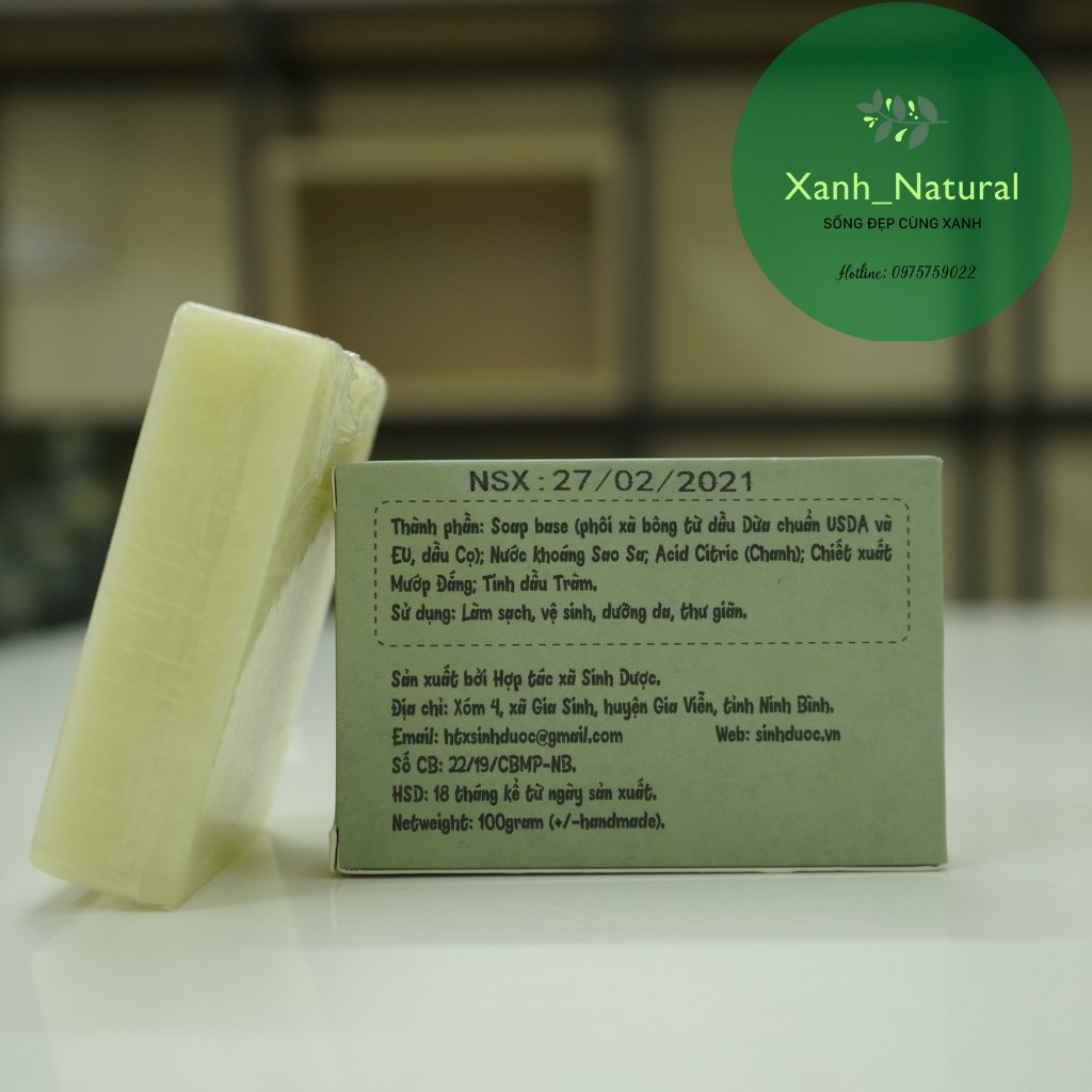 Soap, Xà Phòng Mướp Đắng Sinh Dược Organic Làm Dịu Dị Ứng, Mát Da, Ngừa mụn_100% Thiên Nhiên