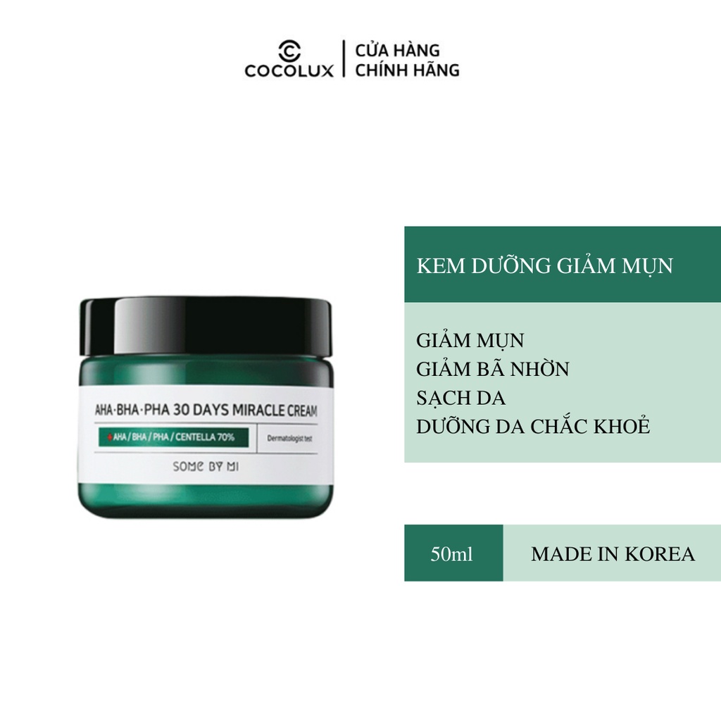 Kem Dưỡng Giảm Mụn Some By Mi AHA-BHA-PHA 30 Days Miracle Cream 50ml