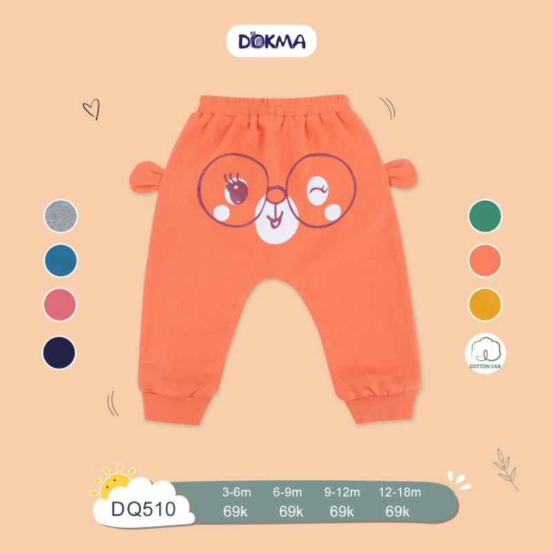 Quần dài đáp đũng Dokma mông thú chất da cá size 6m-24m