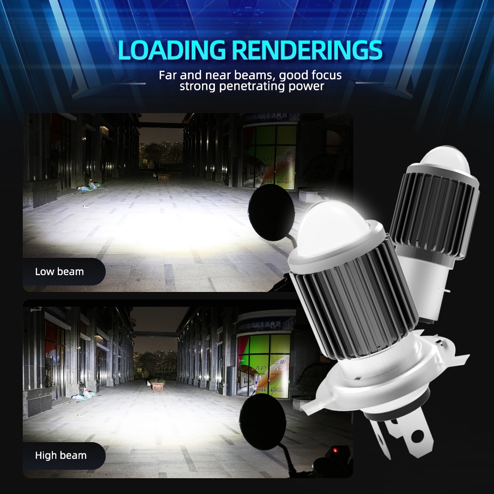 Bóng Đèn Pha LED H4 BA20D 12V 3000K 6000K Hi Lo 10000LM Chuyên Dụng Cho Xe Máy