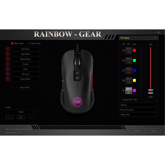 Chuột Vi Tính Gaming Rainbow F600