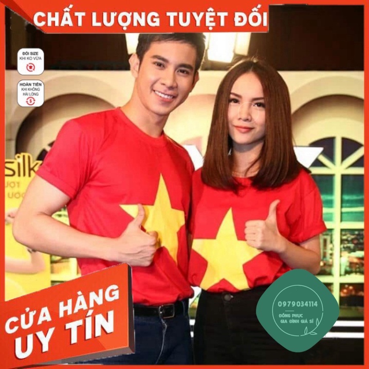 Áo cờ đỏ sao vàng cách điệu độc đáo - Đủ size trẻ em và người lớn - Thun cotton 4 chiều ASV1 Áo thun giá sỉ