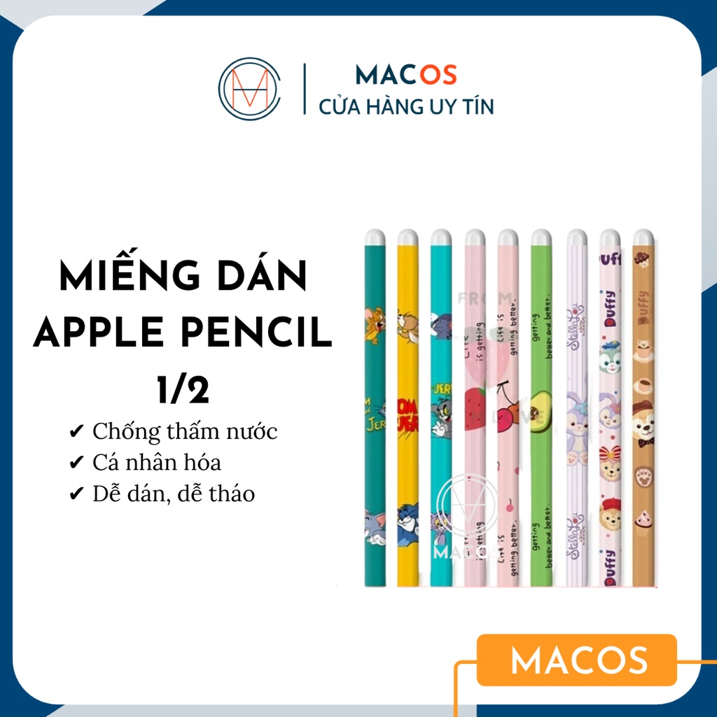 Miếng dán bảo vệ Apple Pencil 2/1 chất liệu nhám bám tay, chống trầy xước, hỗ trợ sạc không dây - Miếng dán dày (AP20)