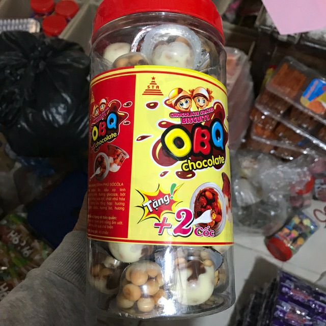 Sỉ lọ bánh quy chấm OBQ ( lọ 40 +2 cốc )