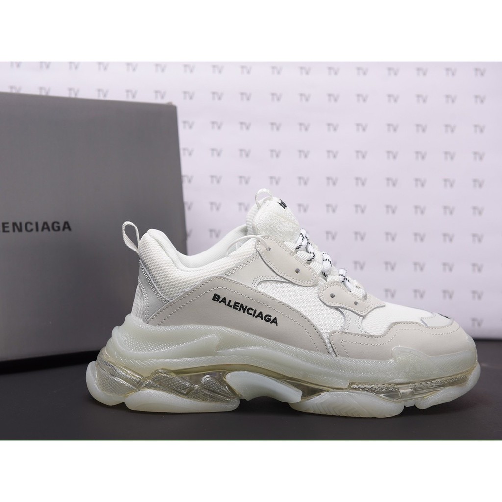 Giày Sneaker Balenciaga Triple S Đế Khí Full Trắng Cao Cấp ⛑