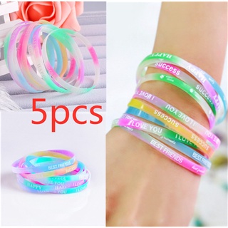 Bộ 5 Vòng Đeo Tay Phát Sáng Ban Đêm Bằng Silicone